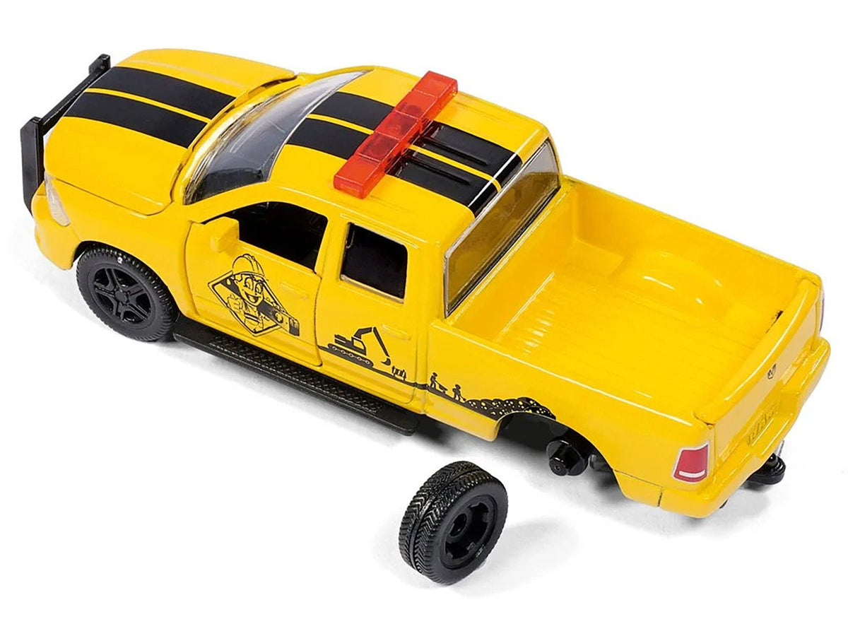 Ram 1500 Pickup Truck Yellow with Compressor Trailer and Worker Figure with Accessories Set 1/50 Diecast Models by Siku-SIKU-ModelCars.com