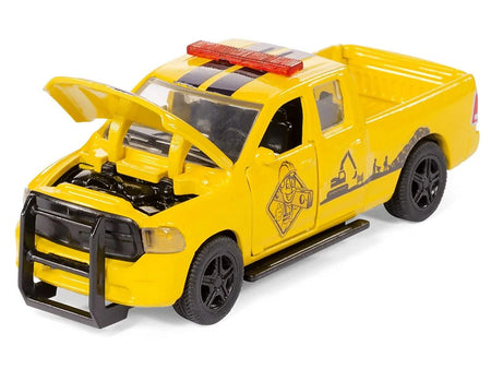 Ram 1500 Pickup Truck Yellow with Compressor Trailer and Worker Figure with Accessories Set 1/50 Diecast Models by Siku-SIKU-ModelCars.com