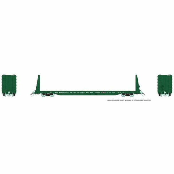 HO BCR FLATCAR GREEN 6PK      