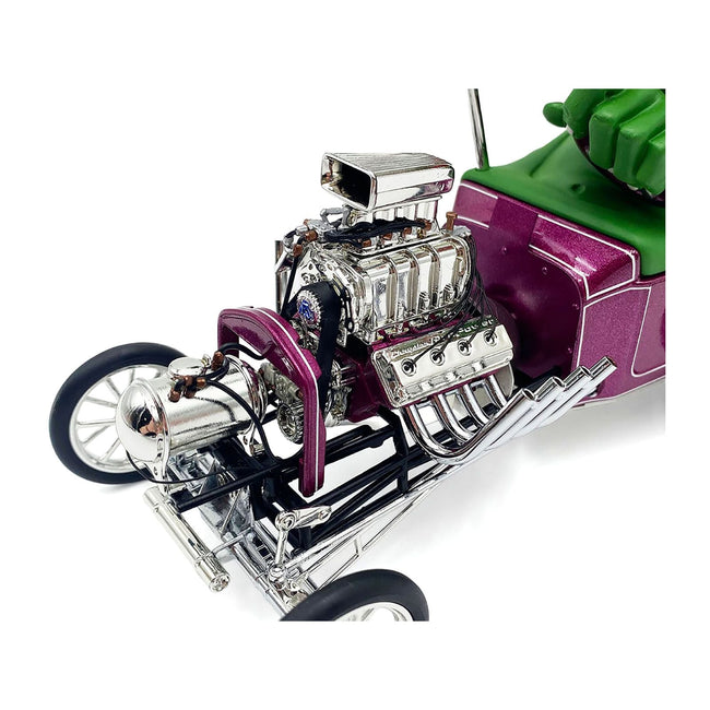 Rat Fink T-Bucket "Mother's Worry" Purple Metallic with Figure Limited Edition to 516 pieces Worldwide 1/18 Diecast Model Car by ACME-Acme-ModelCars.com