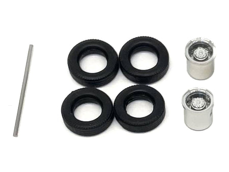 Rear Low Profile Wheelset Chrome 1/87 (HO) Plastic Model by Promotex-Promotex-ModelCars.com