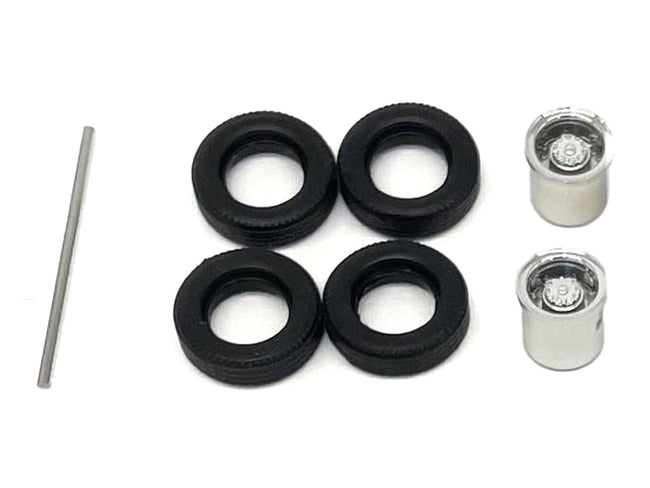 Rear Low Profile Wheelset Chrome 1/87 (HO) Plastic Model by Promotex-Promotex-ModelCars.com