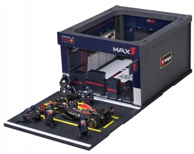 Red Bull Racing Pit Pass Diorama Set with RB21 1 Max Verstappen "Formula One F1 World Championship" (2025) "Formula Racing" Series 1/43 Diecast Model by Bburago-Bburago-ModelCars.com