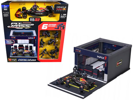 Red Bull Racing Pit Pass Diorama Set with RB21 1 Max Verstappen "Formula One F1 World Championship" (2025) "Formula Racing" Series 1/43 Diecast Model by Bburago-Bburago-ModelCars.com