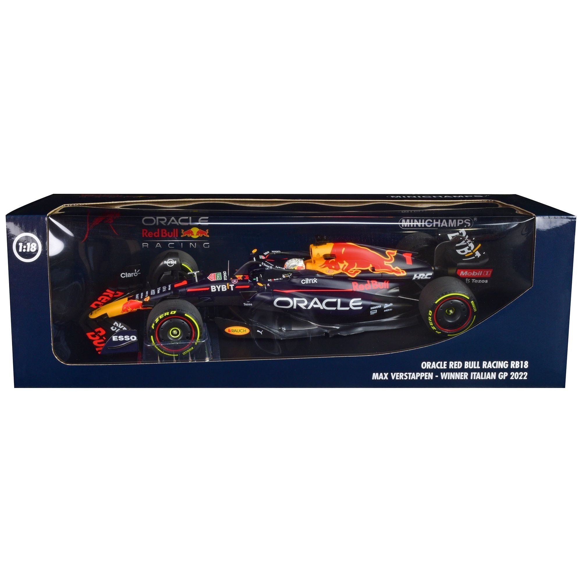 Red Bull Racing RB18 1 Max Verstappen "Oracle" Winner F1 Formula One "French GP" (2022) with Driver Limited Edition to 342 pieces Worldwide 1/18 Diecast Model Car by Minichamps - Minichamps - ModelCars.com