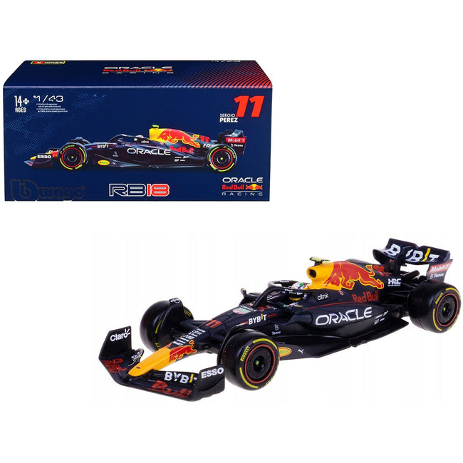 Red Bull Racing RB18 #11 Sergio Perez "Formula One F1 World Championship" (2022) with Display Case 1/43 Diecast Model Car by Bburago-Bburago-ModelCars.com