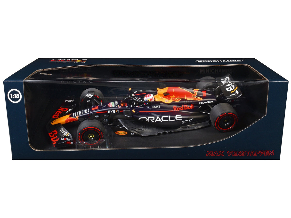 Red Bull Racing RB19 #1 Max Verstappen "Oracle" 2nd Place F1 Formula One Sprint Race "Qatar GP" (2023) with Driver Limited Edition to 480 pieces Worldwide 1/18 Diecast Model Car by Minichamps-Minichamps-ModelCars.com