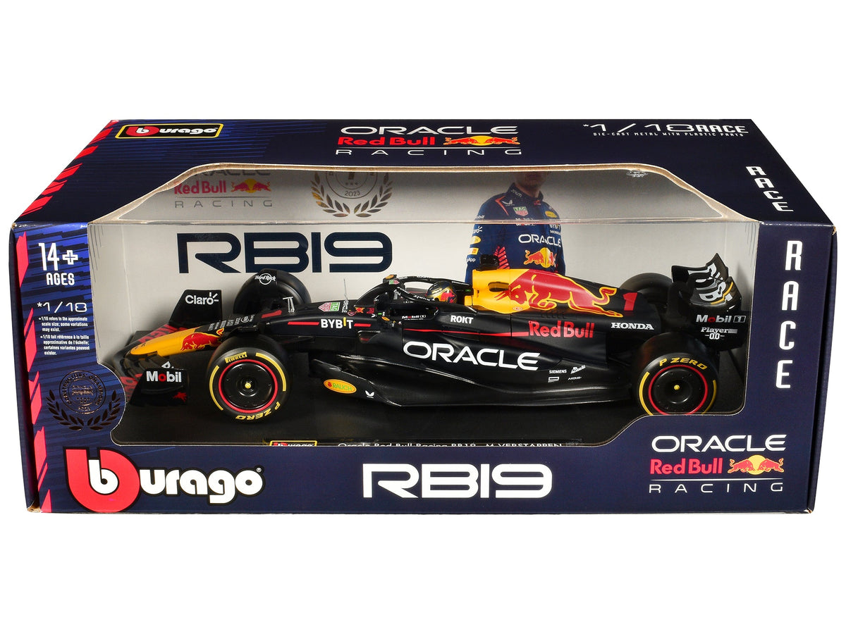 Red Bull Racing RB19 #1 Max Verstappen "Oracle" Champion Formula One F1 World Championship (2023) "Race" Series 1/18 Diecast Model Car by Bburago-Bburago-ModelCars.com