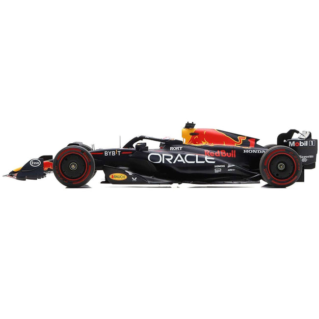 Red Bull Racing RB19 #1 Max Verstappen "Oracle" Winner "40th Career Win" Formula One F1 "Spanish GP" (2023) and Acrylic Display Case 1/18 Model Car by Spark-Spark-ModelCars.com