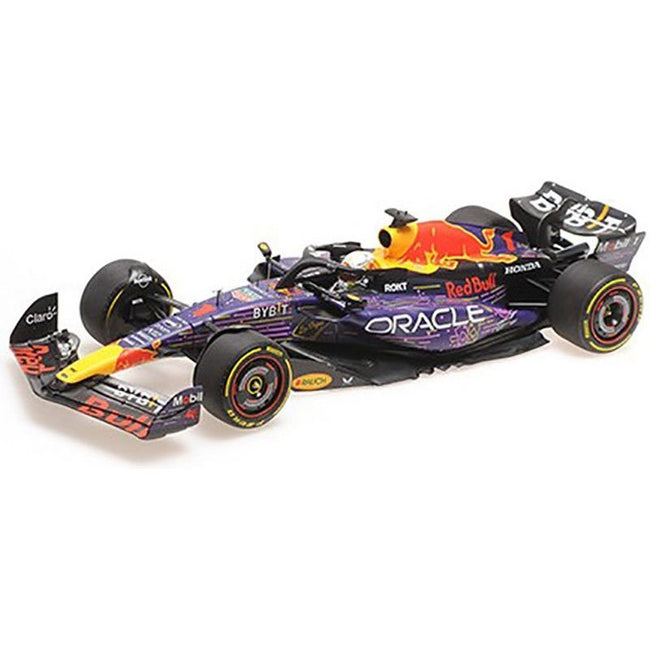 Red Bull Racing RB19 #1 Max Verstappen "Oracle" Winner F1 Formula One "Las Vegas GP" (2023) with Driver Limited Edition to 390 pieces Worldwide 1/18 Diecast Model Car by Minichamps-Minichamps-ModelCars.com