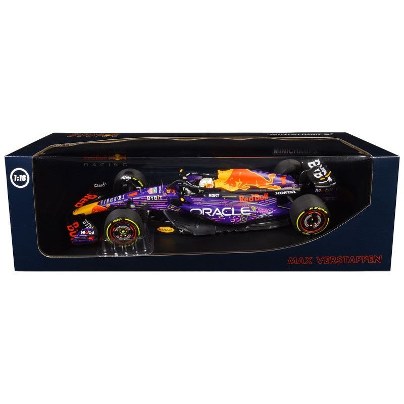 Red Bull Racing RB19 1 Max Verstappen "Oracle" Winner F1 Formula One "Las Vegas GP" (2023) with Driver Limited Edition to 390 pieces Worldwide 1/18 Diecast Model Car by Minichamps - Minichamps - ModelCars.com