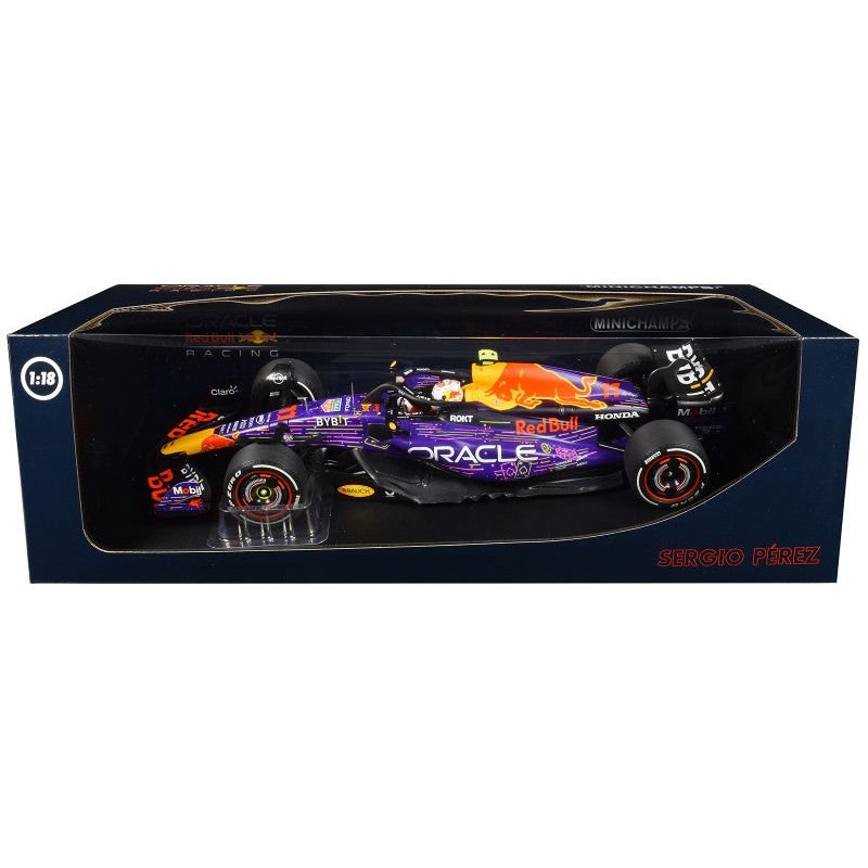Red Bull Racing RB19 11 Sergio Perez "Oracle" 3rd Place F1 Formula One "Las Vegas GP" (2023) with Driver Limited Edition to 114 pieces Worldwide 1/18 Diecast Model Car by Minichamps - Minichamps - ModelCars.com