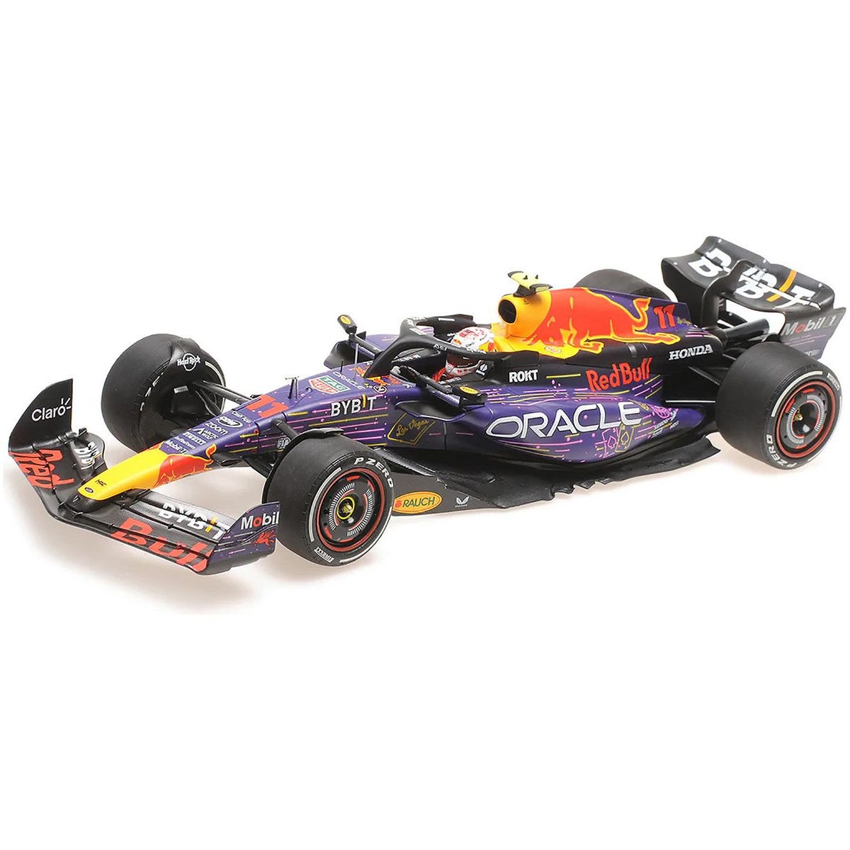 Red Bull Racing RB19 11 Sergio Perez "Oracle" 3rd Place F1 Formula One "Las Vegas GP" (2023) with Driver Limited Edition to 114 pieces Worldwide 1/18 Diecast Model Car by Minichamps - Minichamps - ModelCars.com