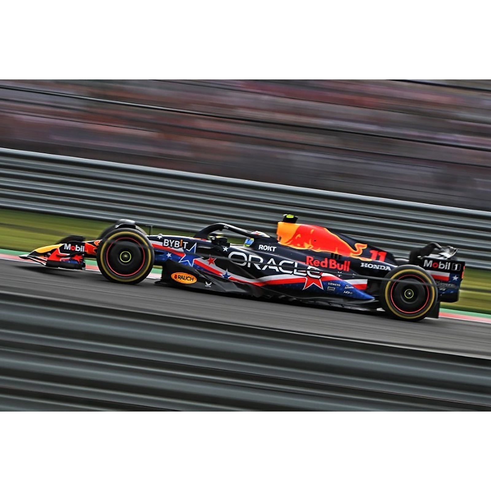 Red Bull Racing RB19 11 Sergio Perez "Oracle" F1 Formula One "United States GP" (2023) with Driver Limited Edition to 102 pieces Worldwide 1/18 Diecast Model Car by Minichamps - Minichamps - ModelCars.com