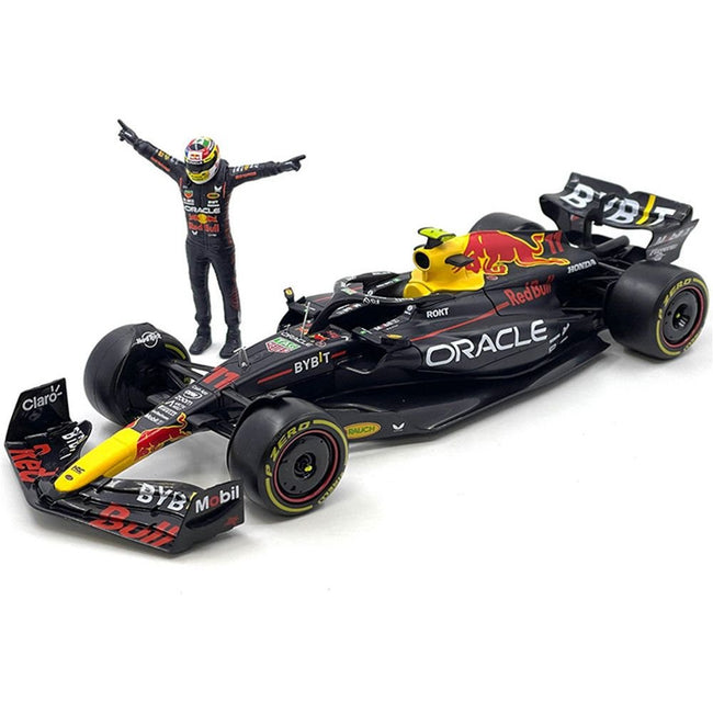 Red Bull Racing RB19 11 Sergio Perez "Oracle" Formula One F1 Championship "Constructor Champions" (2023) with Driver Figure 1/24 Diecast Model Car by Bburago - Bburago - ModelCars.com