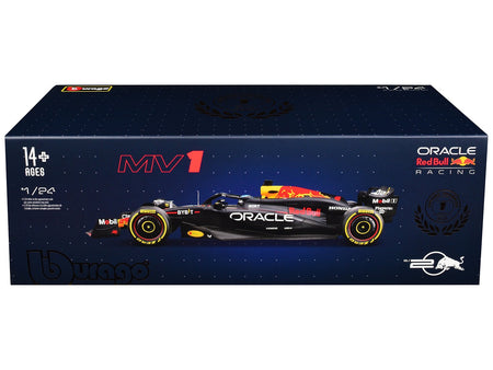 Red Bull Racing RB20 1 Max Verstappen "Oracle" Winner Formula One F1 Championship "Drivers' Champion" (2024) with Display Case 1/24 Diecast Model Car by Bburago-Bburago-ModelCars.com