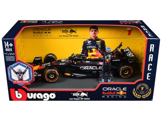 Red Bull Racing RB20 #1 Max Verstappen "Oracle" Winner Formula One F1 Championship "Drivers' Champion" (2024) with Driver Figure 1/24 Diecast Model Car by Bburago-Bburago-ModelCars.com