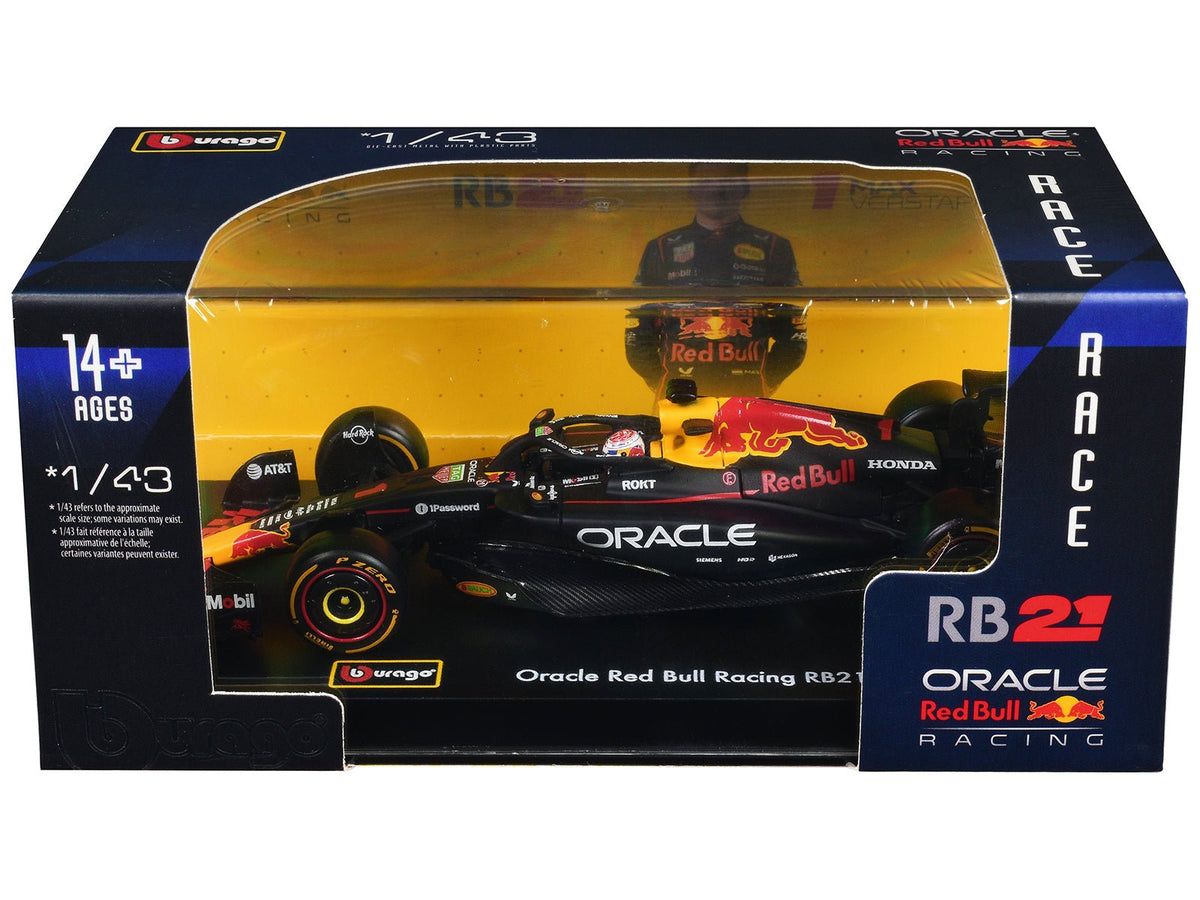Red Bull Racing RB21 1 Max Verstappen "Formula One F1 World Championship" (2025) with Display Case "Race" Series 1/43 Diecast Model Car by Bburago-Bburago-ModelCars.com
