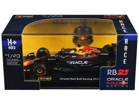 Red Bull Racing RB21 1 Max Verstappen "Formula One F1 World Championship" (2025) with Display Case "Race" Series 1/43 Diecast Model Car by Bburago-Bburago-ModelCars.com