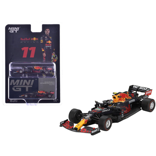 Red Bull RB16B #11 Sergio Perez Winner Formula One F1 "Azerbaijan GP" (2021) Limited Edition 1/64 Diecast Model Car by Mini GT-Mini GT-ModelCars.com