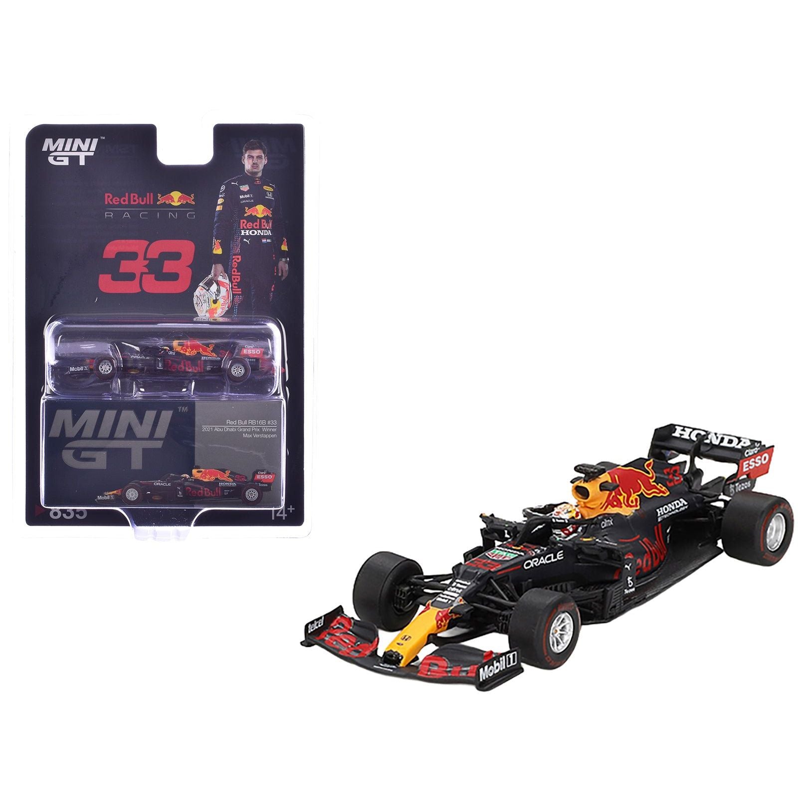 Red Bull RB16B 33 Max Verstappen Winner Formula One F1 "Abu Dhabi GP" (2021) Limited Edition 1/64 Diecast Model Car by Mini GT - Mini GT - ModelCars.com