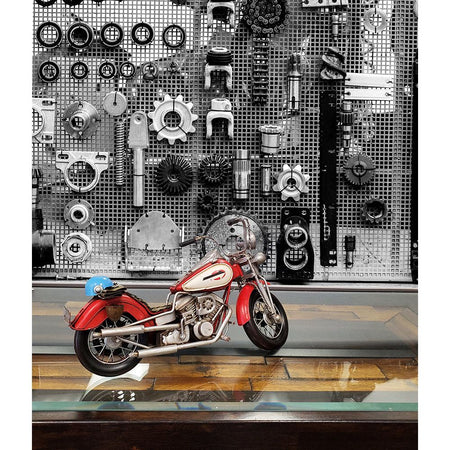 Red Harley - Davidson Motorcycle Metal Handmade - Old Modern - ModelCars.com