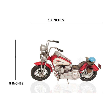 Red Harley - Davidson Motorcycle Metal Handmade - Old Modern - ModelCars.com