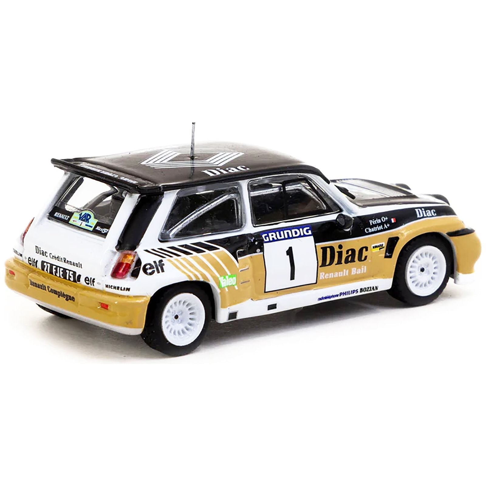 Renault 5 MAXI Turbo 1 Francois Chatriot - Michel Perin "Societe Diac" Winner "Rallye du Var" (1986) "Hobby64" Series 1/64 Diecast Model by Tarmac Works - Tarmac Works - ModelCars.com