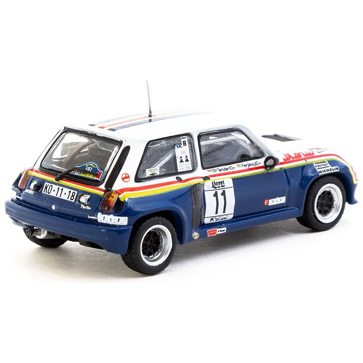 Renault 5 Turbo #11 Attila Ferjancz - Janos Tandari "Rothmans Racing" "Rally Costa Brava" (1985) "Hobby64" Series 1/64 Diecast Model by Tarmac Works-Tarmac Works-ModelCars.com
