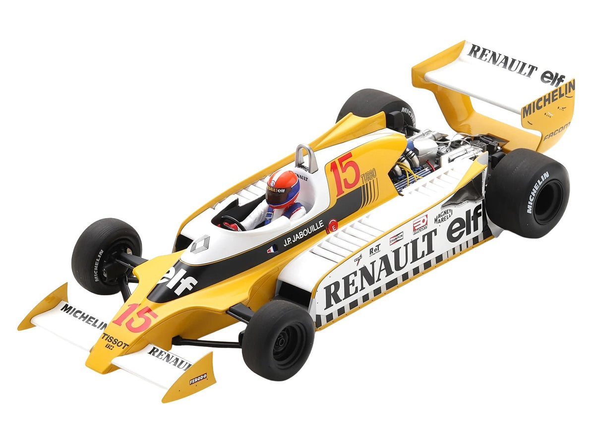 Renault RS11 #15 Jean-Pierre Jabouille "Equipe Renault Elf" Winner Formula One F1 "French GP" (1979) with Acrylic Display Case 1/18 Model Car by Spark-Spark-ModelCars.com