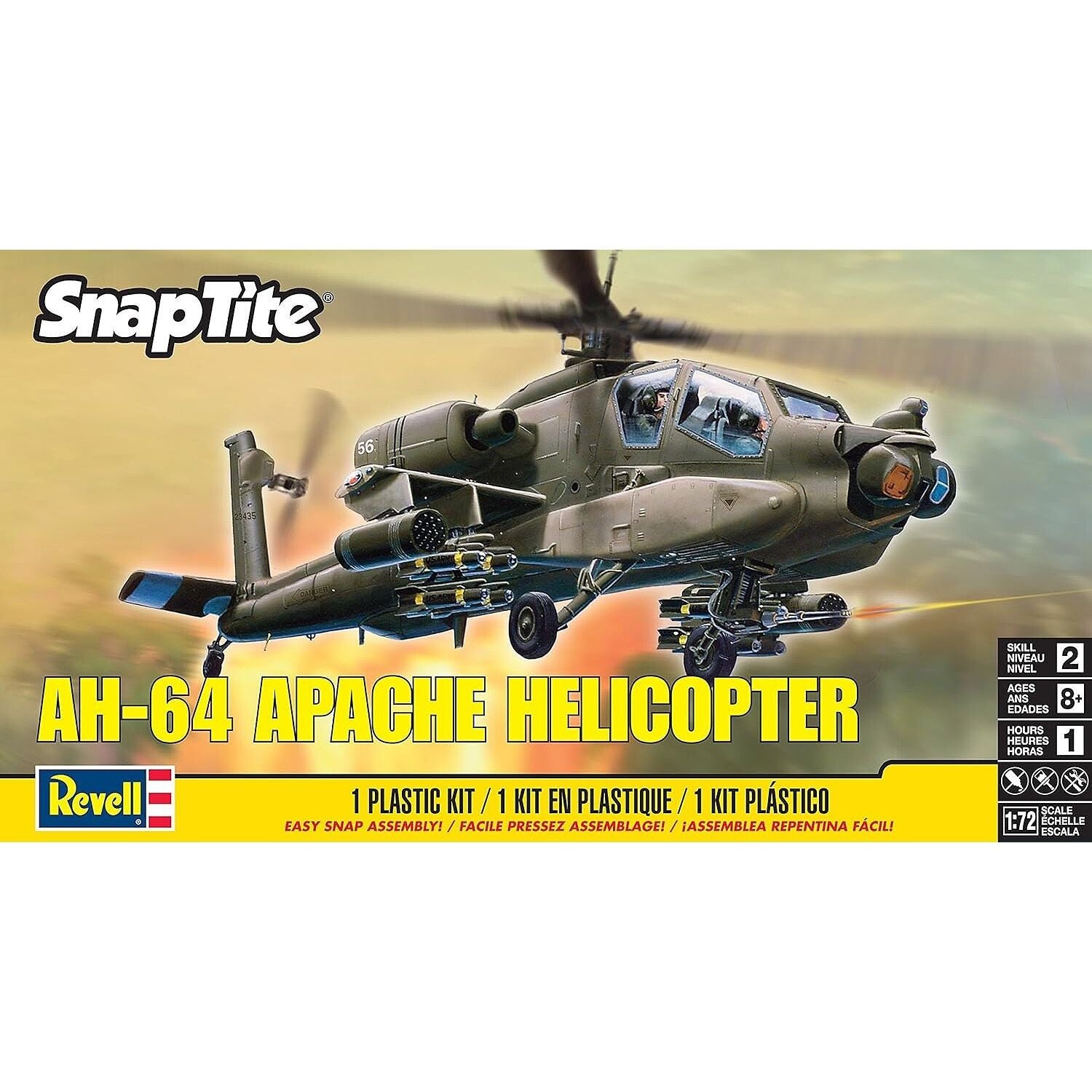 Revell AH64 Apache Helicopter Scale 1/72 model kit - Revell - ModelCars.com