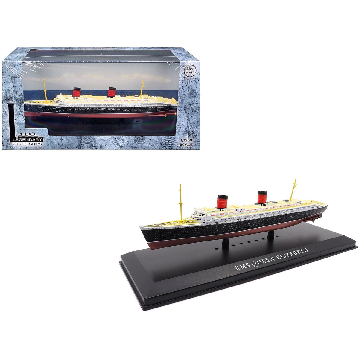 RMS Queen Elizabeth Passenger Ship 1/1250 Diecast Model by Legendary Cruise Ships-Dragon Models-ModelCars.com
