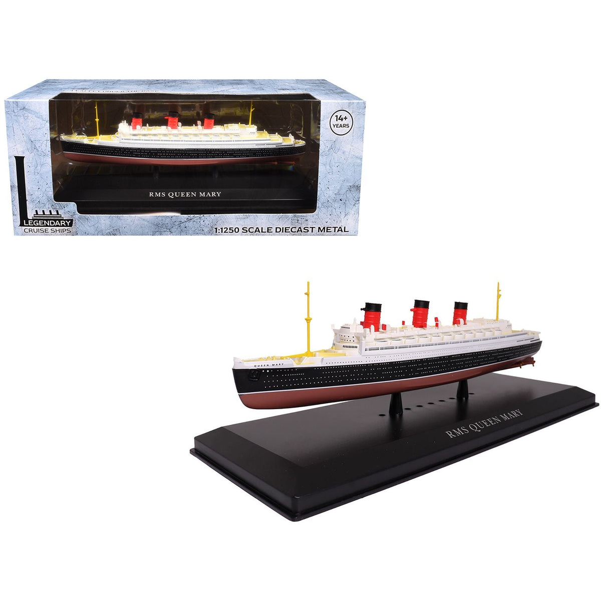 RMS Queen Mary Passenger Ship 1/1250 Diecast Model by Legendary Cruise Ships-Legendary Cruise Ships-ModelCars.com