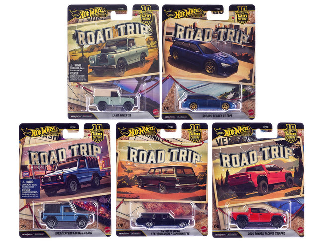 "Road Trip" 5 piece Set "Car Culture 10th Anniversary" Series V Diecast Model Cars by Hot Wheels-Hotwheels-ModelCars.com