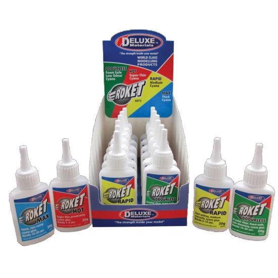 ROKET CYANO MIXED 12/PK - Deluxe Materials - ModelCars.com