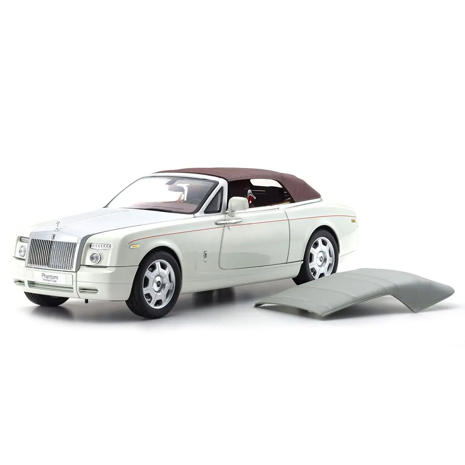 Rolls Royce Phantom Drophead Coupe English White with Silver Hood 1/18 Diecast Model Car by Kyosho - Kyosho - ModelCars.com