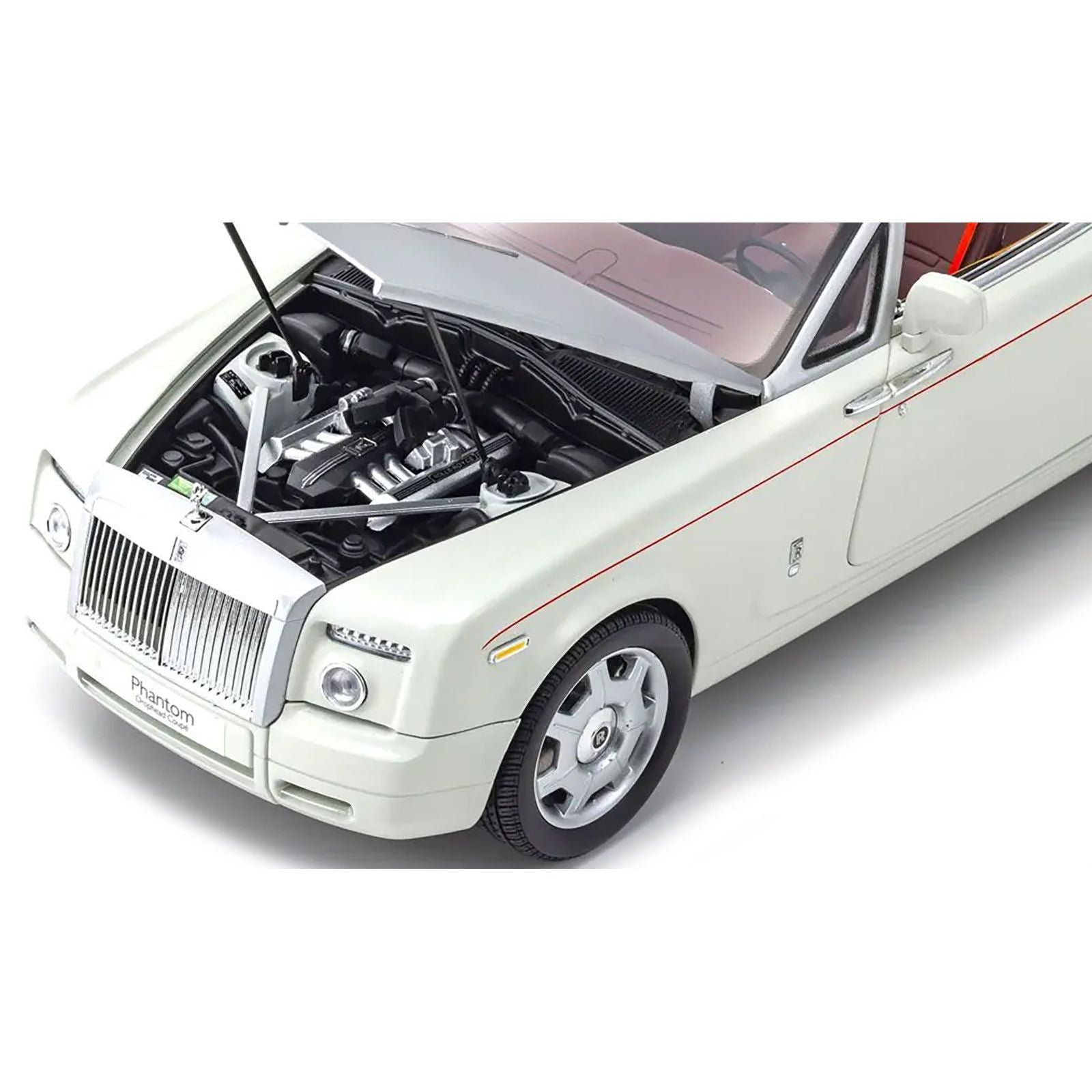 Rolls Royce Phantom Drophead Coupe English White with Silver Hood 1/18 Diecast Model Car by Kyosho - Kyosho - ModelCars.com
