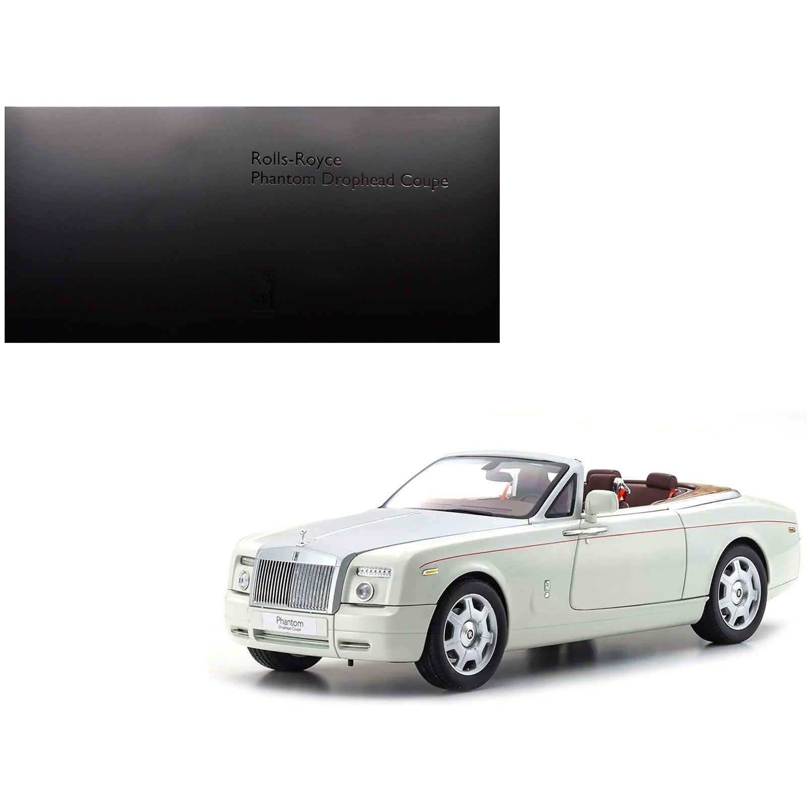 Rolls Royce Phantom Drophead Coupe English White with Silver Hood 1/18 Diecast Model Car by Kyosho - Kyosho - ModelCars.com