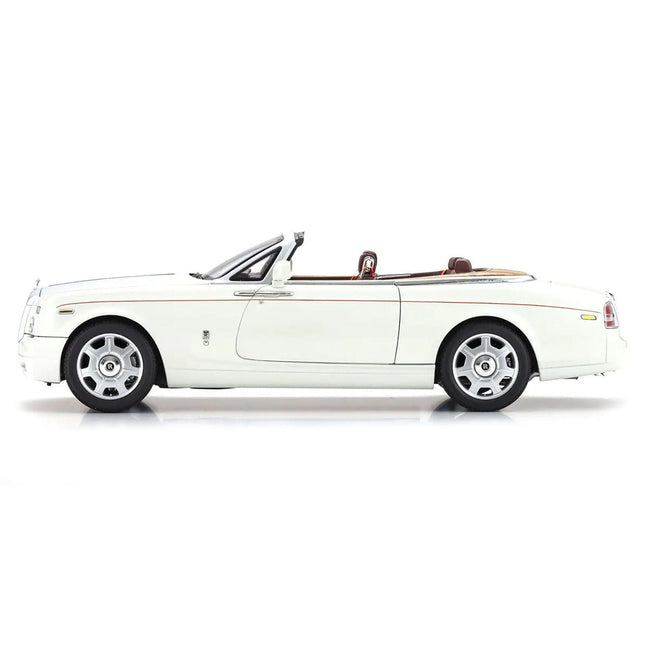 Rolls Royce Phantom Drophead Coupe English White with Silver Hood 1/18 Diecast Model Car by Kyosho-Kyosho-ModelCars.com
