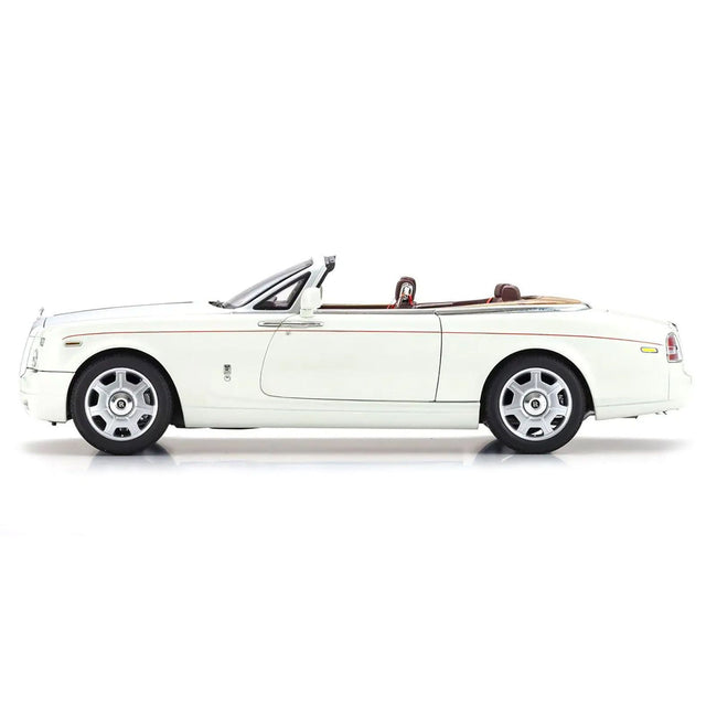 Rolls Royce Phantom Drophead Coupe English White with Silver Hood 1/18 Diecast Model Car by Kyosho - Kyosho - ModelCars.com