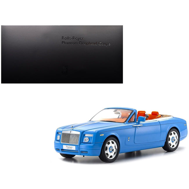 Rolls Royce Phantom Drophead Coupe Light Blue 1/18 Diecast Model Car by Kyosho-Kyosho-ModelCars.com