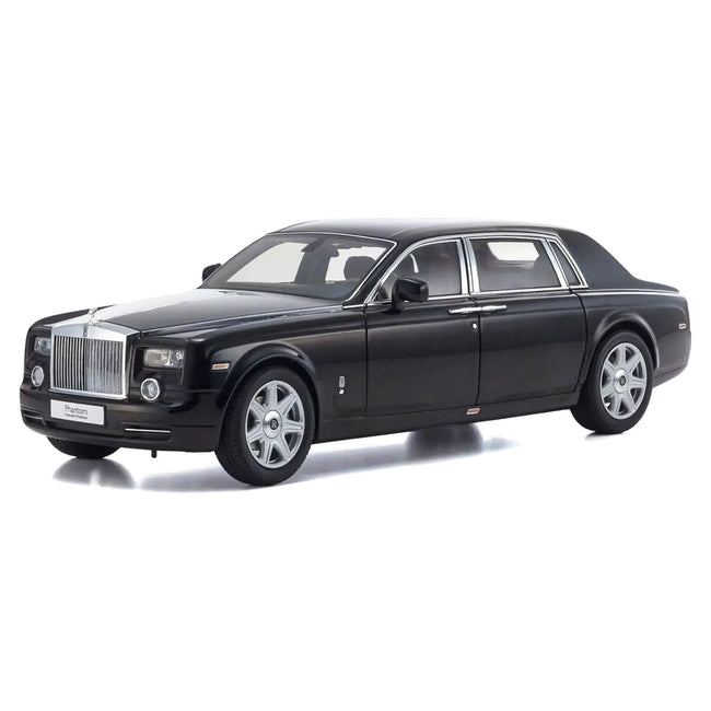 Rolls Royce Phantom EWB (Extended Wheelbase) Diamond Black 1/18 Diecast Model Car by Kyosho-Kyosho-ModelCars.com