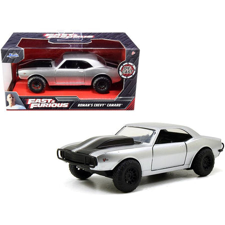 Roman's Chevrolet Camaro Z/28 Silver with Black Stripes "Fast & Furious 7" (2015) Movie 1/32 Diecast Model Car by Jada-Jada-ModelCars.com