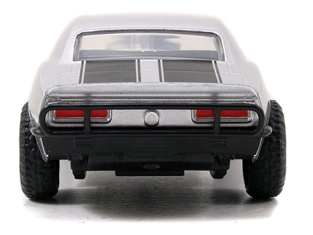 Roman's Chevrolet Camaro Z/28 Silver with Black Stripes "Fast & Furious 7" (2015) Movie 1/32 Diecast Model Car by Jada-Jada-ModelCars.com