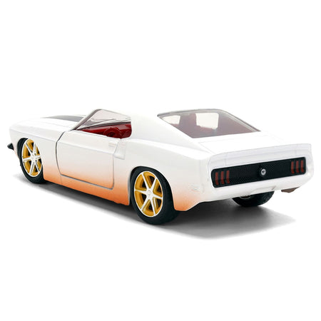 Roman's Ford Mustang White with Black Stripes and Red Interior (Dirty Version) "Fast & Furious" Movie "Fast & Furious 25th Anniversary" Series 1/32 Diecast Model Car by Jada-Jada-ModelCars.com