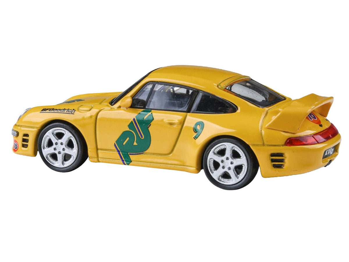 RUF CTR2 #9 "Pikes Peak" Yellow with Graphics 1/64 Diecast Model Car by Paragon Models-Paragon-ModelCars.com