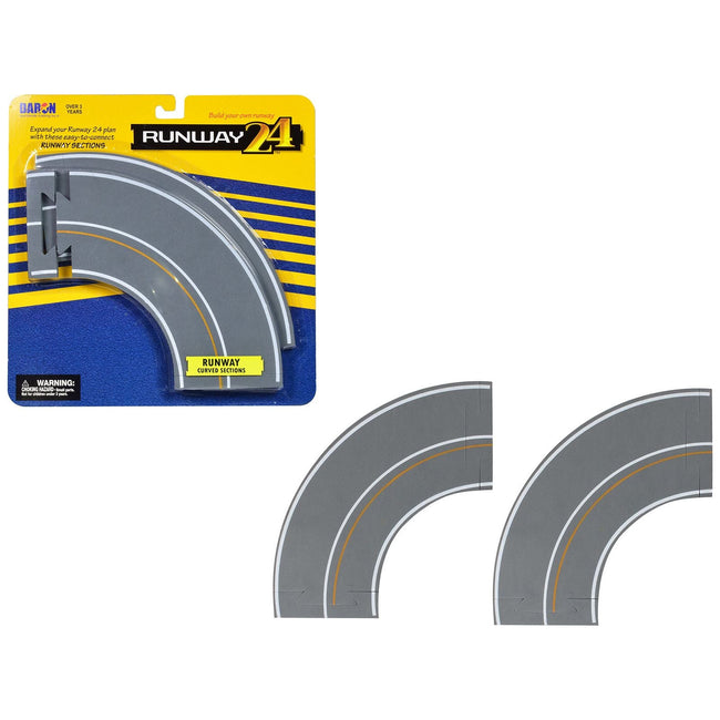 Runway Curved Sections 2 Piece Set for Diecast Models by Runway24 - Runway24 - ModelCars.com