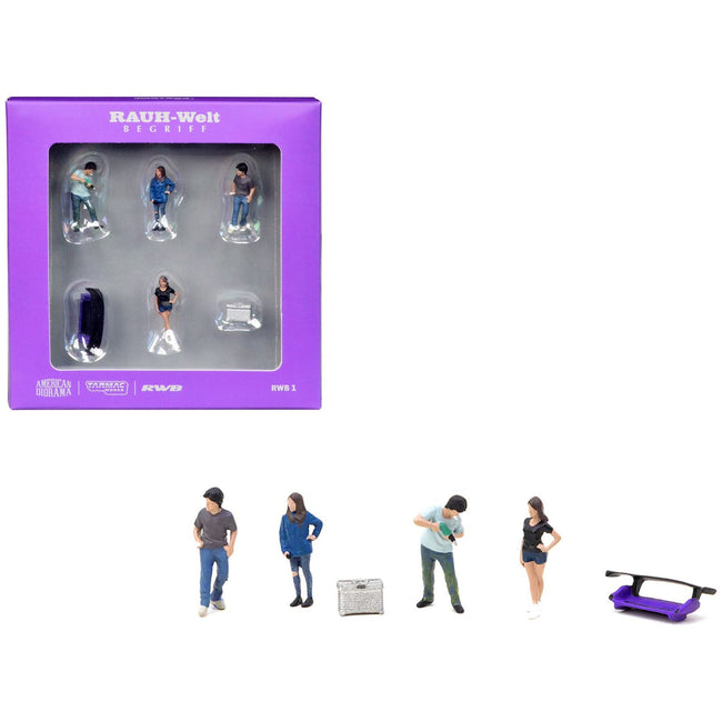 "RWB 1" 6 Piece Diecast Figure Set "RAUH - Welt Begriff" for 1/64 scale models by Tarmac Works & American Diorama - Tarmac Works - ModelCars.com