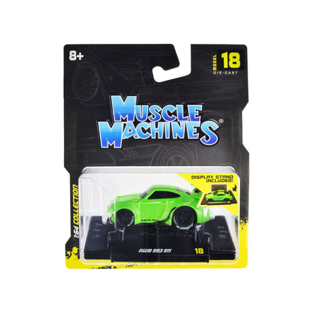 RWB 911 993 Bright Green "RAUH - Welt BEGRIFF" 1/64 Diecast Model Car by Muscle Machines - Muscle Machines - ModelCars.com