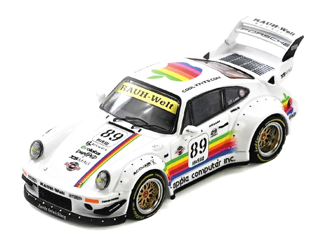 RWB 930 #89 "Apple Livery" White with Stripes 1/64 Diecast Model Car by Inno Models-Inno Models-ModelCars.com